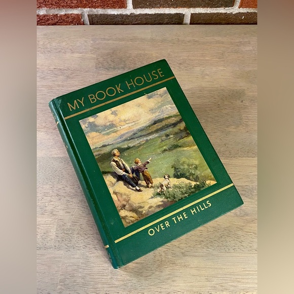 Old OVER THE HILLS OF MY BOOK HOUSE Book FAIRY TALES JACK / BEANSTALK THUMBELINA - Picture 1 of 14